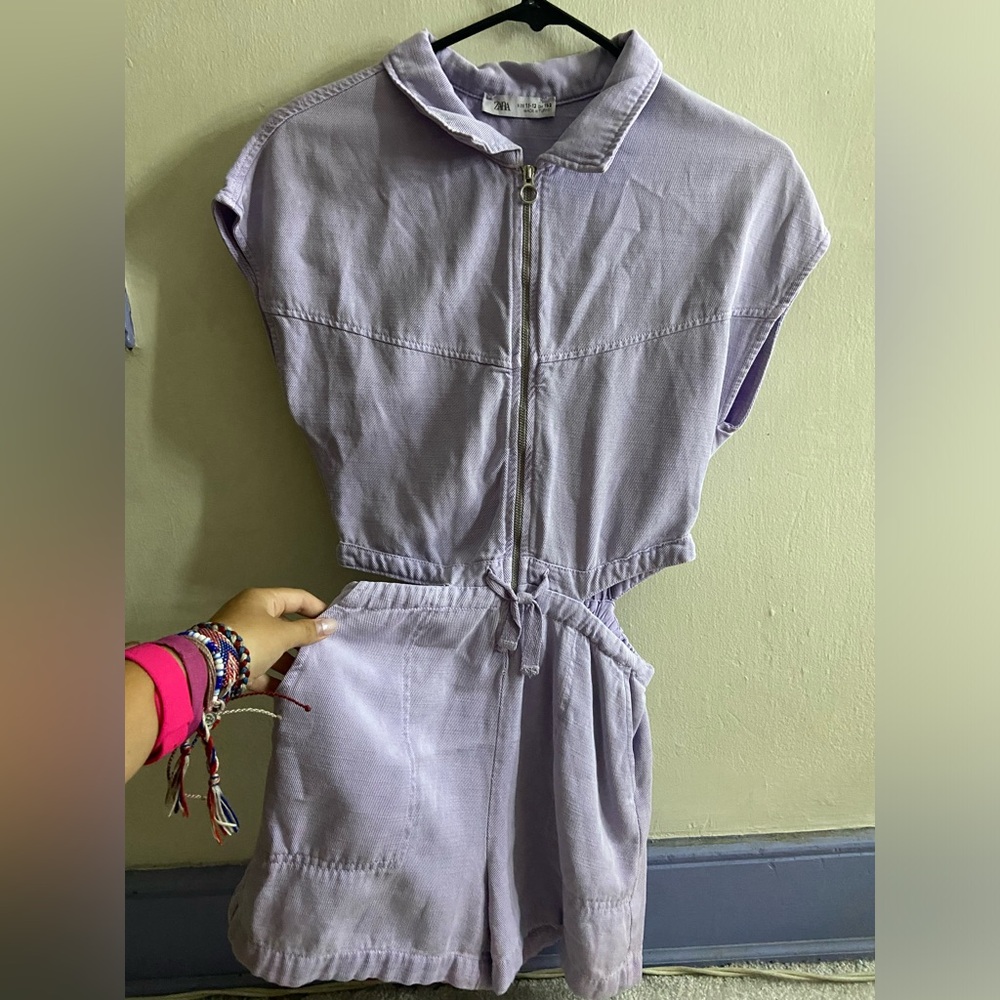 Zara Purple Zip Up Romper 💜